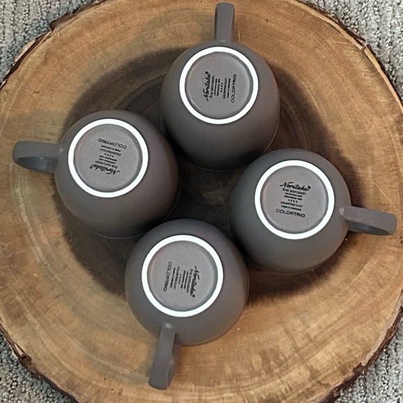 Noritake Fine Porcelain ColorTrio Coupe Coffee Cups- Set of 4 - color Clay #4395 - Picture 5 of 11